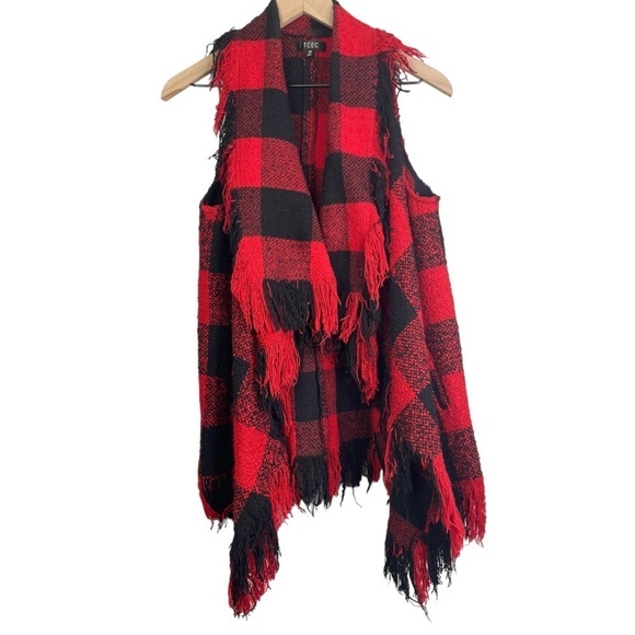 TCEC Jackets & Blazers - TCEC Women’s Buffalo Checkered Open Front Waterfall   Vest